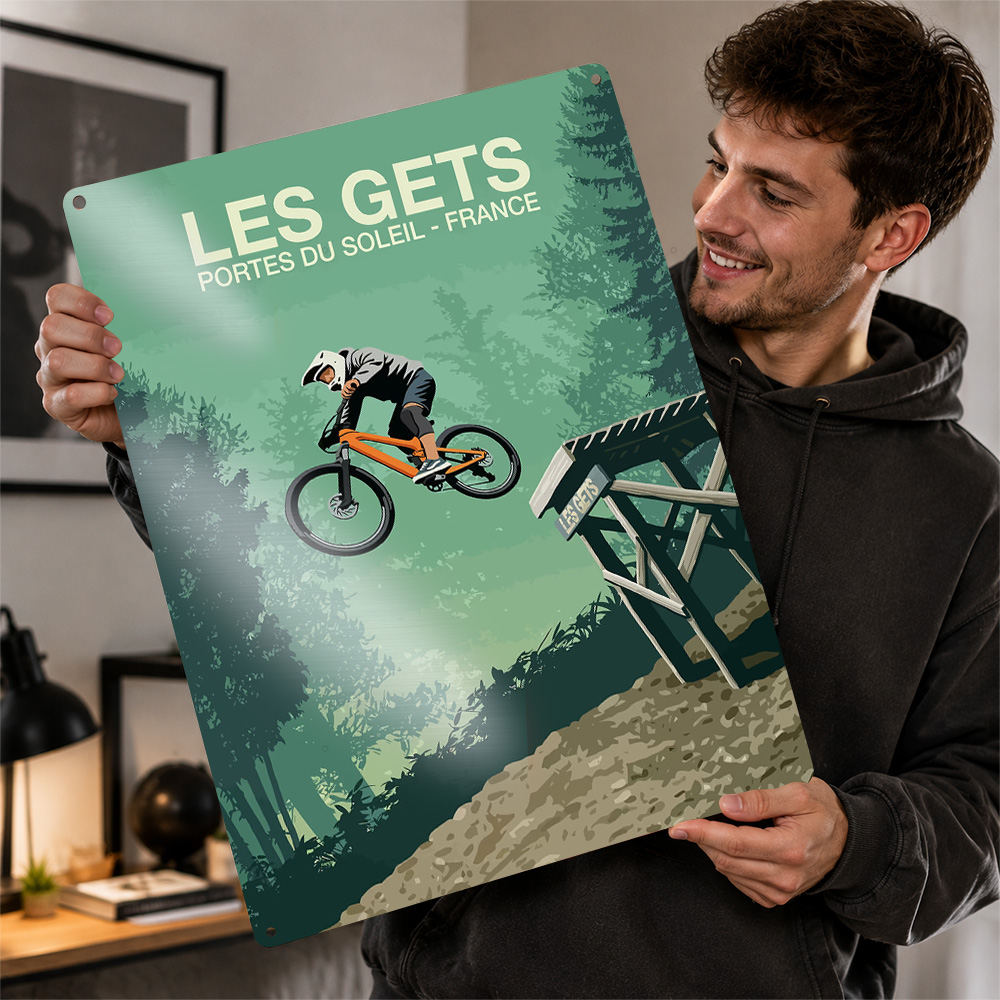 Mountain Biking Europe - Poster stampato con immagini di un